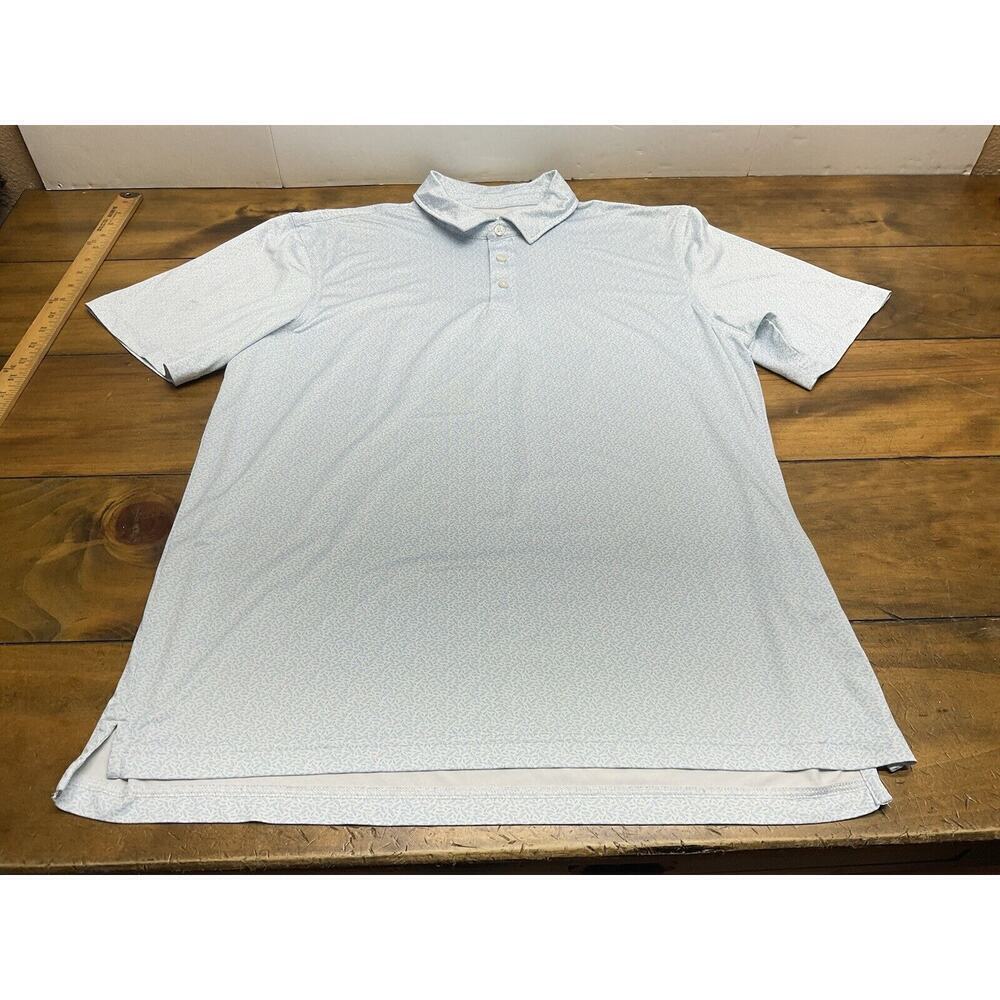 Vineyard Vines Performance Shirt Mens Large Blue Print Polo *READ*